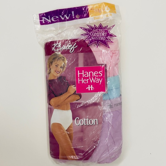 Vintage Hanes Her Way Cotton Briefs - Set of 3 - Size 6 - Picture 1 of 2